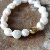 【再販売】♯6  Gold pearl bracelet