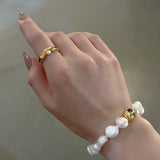 【再販売】♯6  Gold pearl bracelet