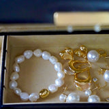 【再販売】♯6  Gold pearl bracelet